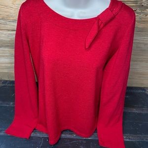 Red Bow Neck Blouse